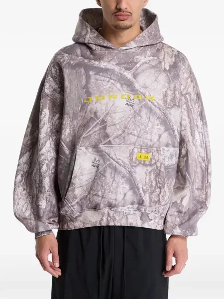 Hanorac cu glugă Jordan din fleece gri