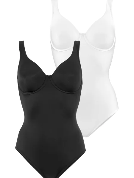 LASCANA Bodi črna bela