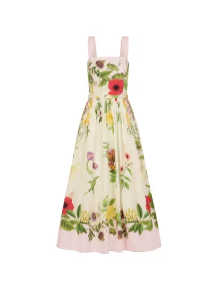 Rochie Oscar De La Renta cu model floral din poplin
