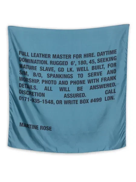 Svileni šal Martine Rose s printom plava