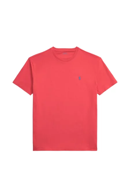 Tricou polo Polo Ralph Lauren cu glugă cu blană cu broderie roșu