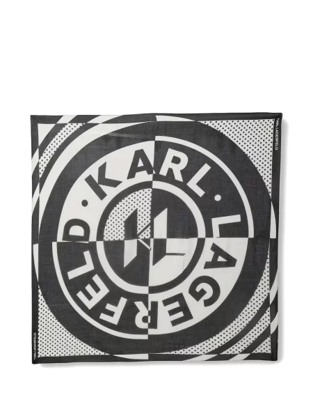Fular Karl Lagerfeld cu imagine negru