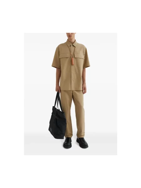 Spodnie Jil Sander z logo brązowe