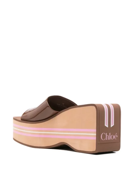 Sandale Chloé cu pană maro