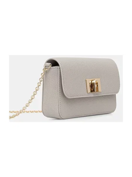 Torebka crossbody Furla skórzana szara