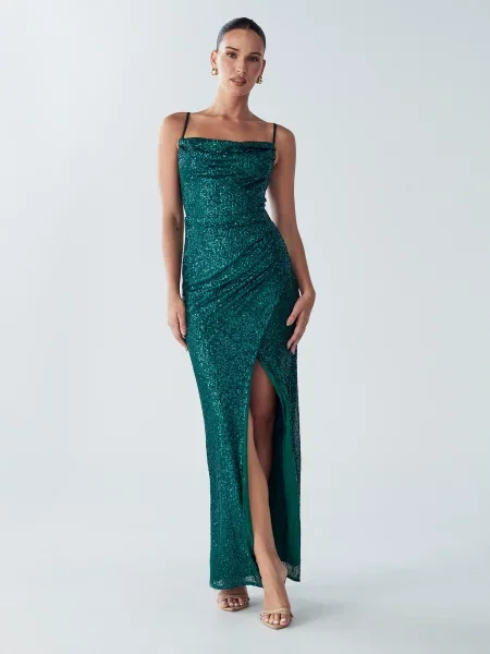 BWLDR Rochie de seară Indy smarald verde