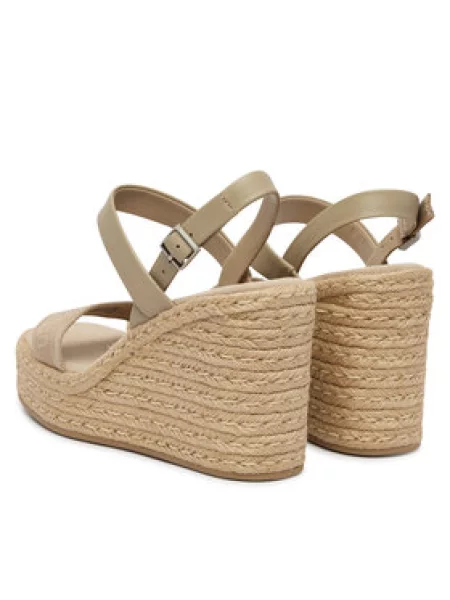 Espadrilės Calvin Klein Wedge Espad 70 Webbing Lth smėlio