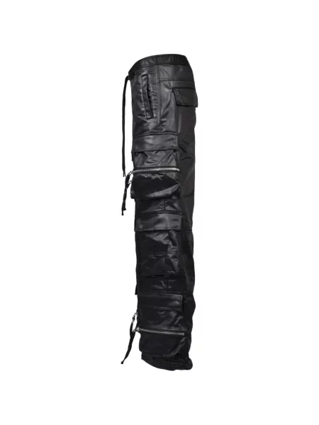Pantaloni cargo Breath din satin negru