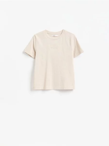 Reserved Tricou cu imprimeu bej