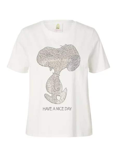 PRINCESS GOES HOLLYWOOD Tricou Snoopy gri metalic alb