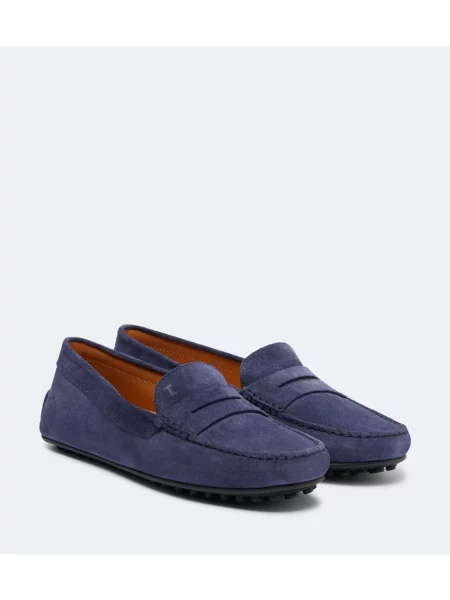 Pantofi loafer Tod's din piele de căprioară albastru