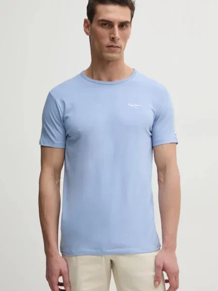 Тениска Pepe Jeans ORIGINAL BASIC 3N синьо с принт светлосиньо