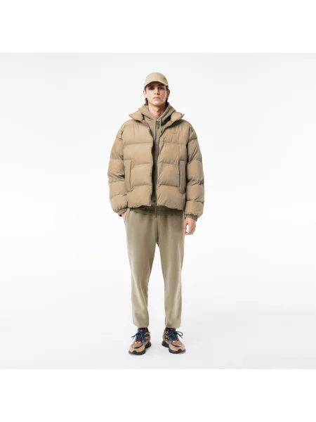 Lacoste Kurtka Puchowa Short Showerproof beżowa