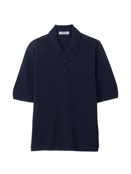 Tricou polo Johnstons Of Elgin tricotate albastru