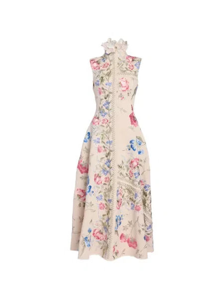 Rochie fără mâneci Erdem cu model floral cu imagine din dantelă