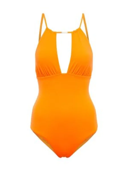 Costum de baie Melissa Odabash cu gât halter portocaliu