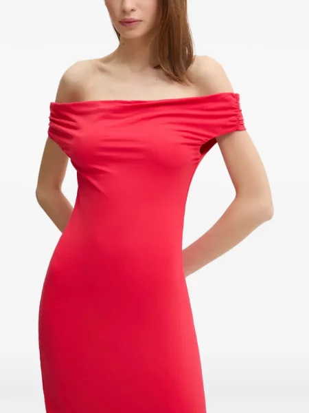 Rochie maxi Bond Eye cu volane roșu