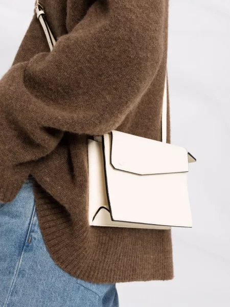Geanta crossbody Valextra alb