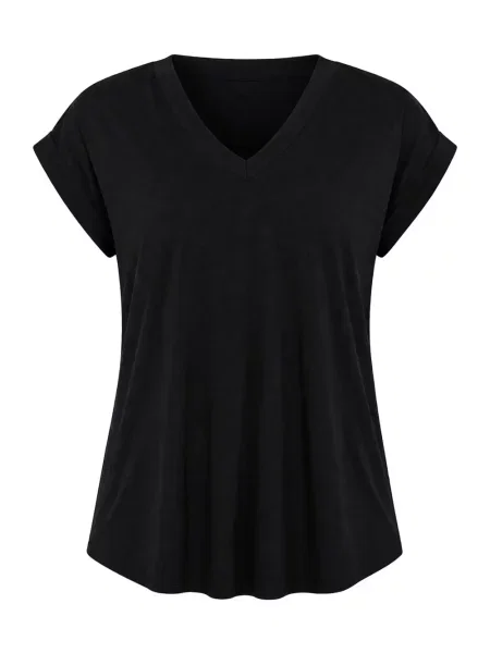 Tricou Guess cu decolteu în V negru