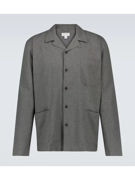 Srajca z dolgimi rokavi Sunspel z dolgimi rokavi siva