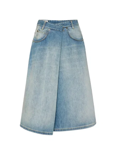 Fustă din denim Maison Margiela plic albastru