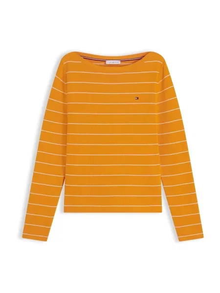 TOMMY HILFIGER Pulover portocaliu mandarină alb