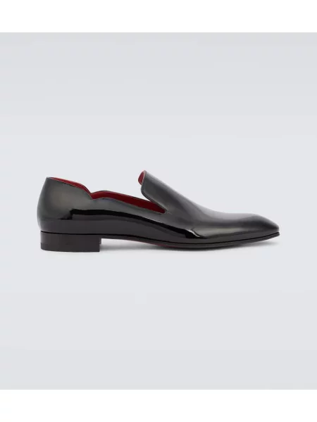 Usnjene lakirane loaferke Christian Louboutin črna