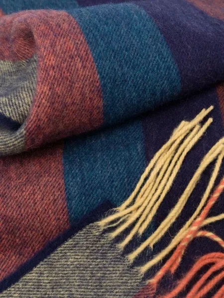 Fular Paul Smith cu dungi tricotate albastru