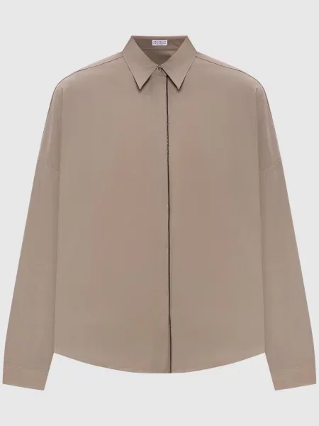 Рубашка Brunello Cucinelli коричневая