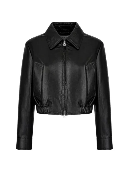 Geanta de piele Agolde negru