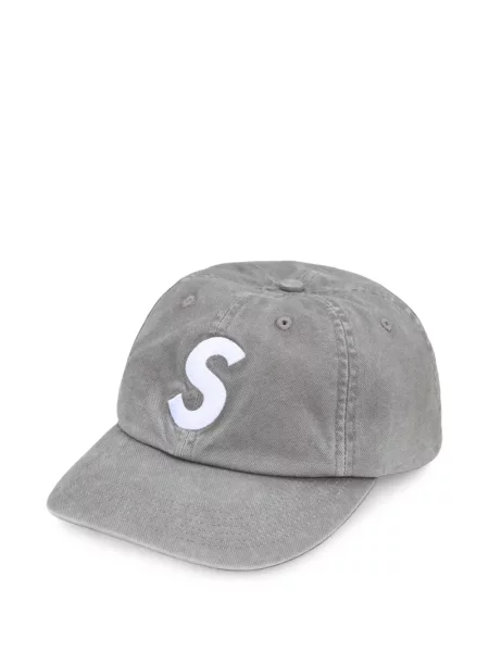 Șapcă Supreme din canvas cu autograf gri