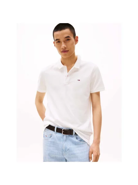 Tommy Jeans T-shirt TJM PLACKET To Fit bijela