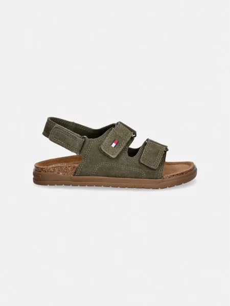 Tommy Hilfiger Dječje sandale od brušene kože zelena