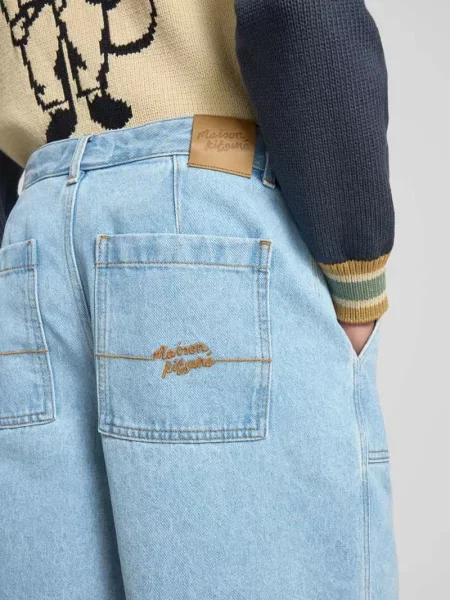 Szorty jeansowe z wpuszczanymi Maison Kitsune