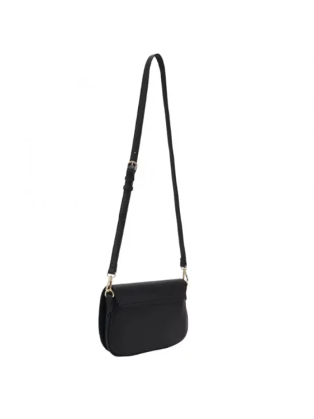 Lniana torebka crossbody Valentino z logo czarna