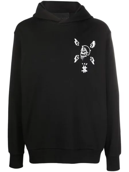 Hanorac cu glugă Philipp Plein cu imagine negru