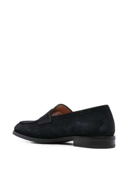 Pantofi loafer Santoni din piele de căprioară albastru