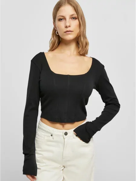 Tricou Urban Classics cu mâneci lungi negru