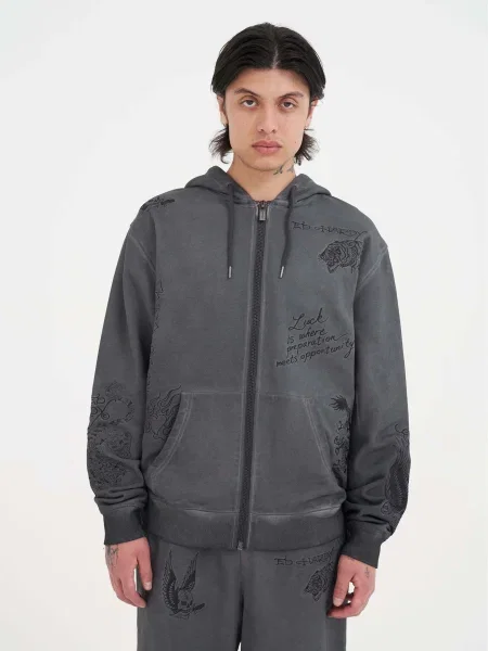 Ed Hardy Hanorac metalic gri