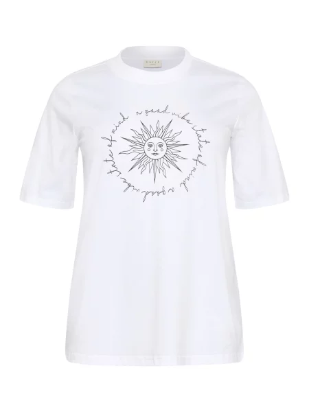 KAFFE CURVE Tricou KCFrey negru alb