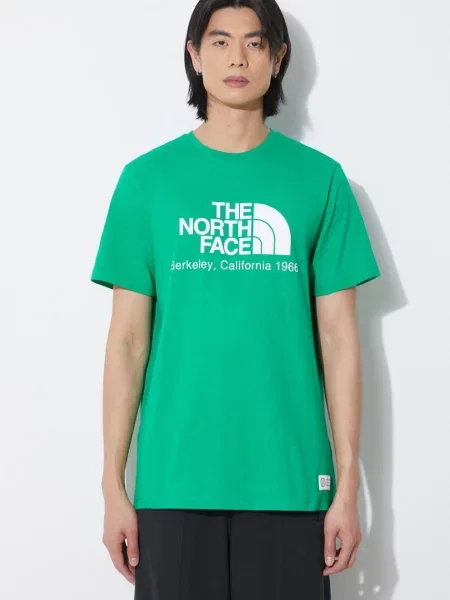 The North Face t-shirt M Berkeley California S/S Tee z nadrukiem zielony