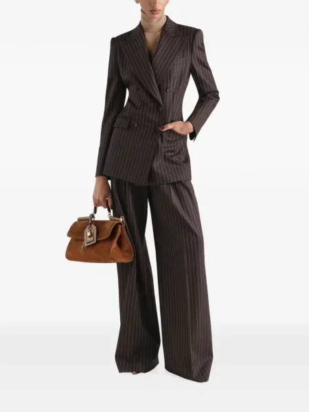 Pantaloni Dolce & Gabbana de lână maro