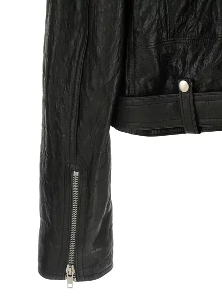 Gulerat geanta de piele Rick Owens negru
