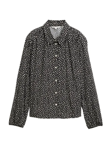 TOM TAILOR DENIM Bluză negru / murdar alb