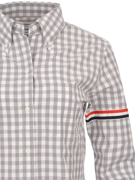 Cămașă Thom Browne în carouri gri