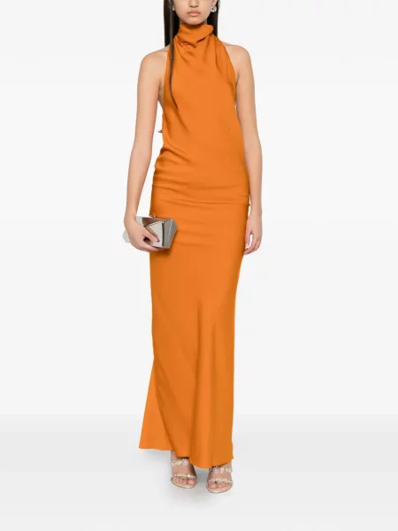 Rochie Brandon Maxwell fără mâneci portocaliu