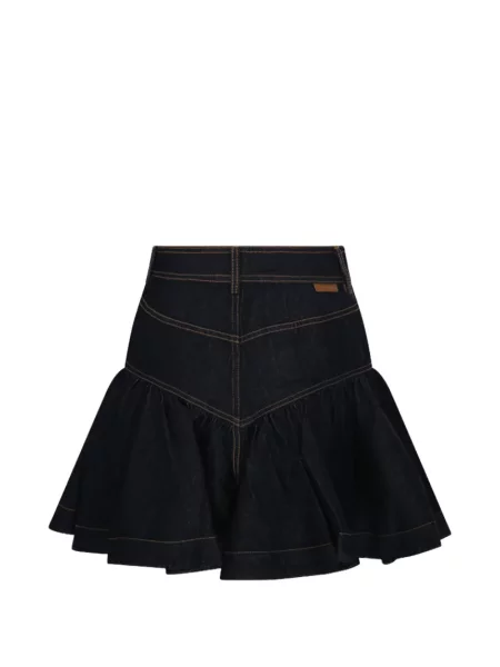 Fustă din denim Zimmermann cu volane albastru