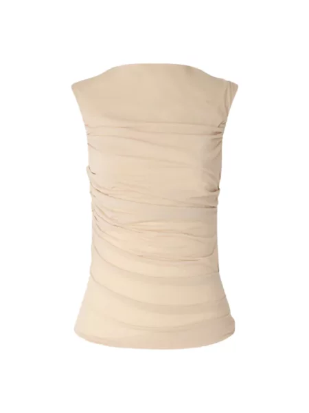 Top Soeur drapowany beżowy