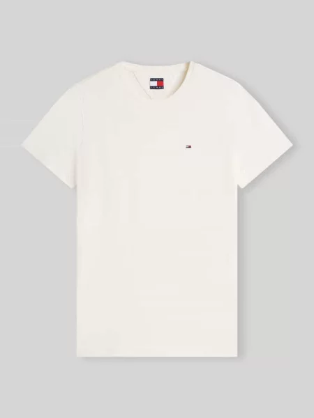 T-shirt o kroju regular fit z czystej bawełny Tommy Jeans biała