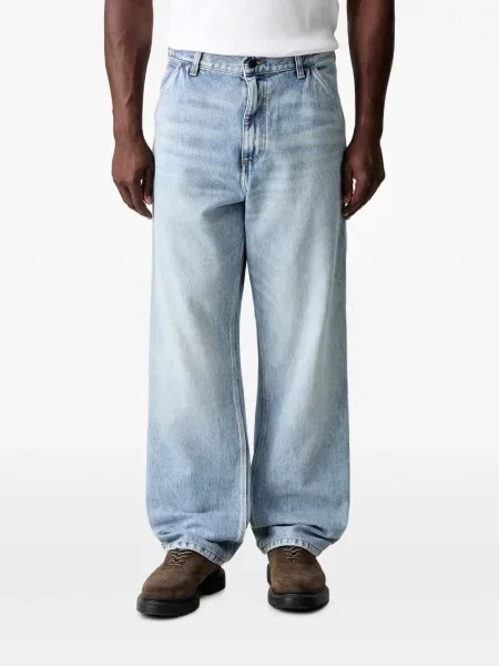 Blugi Carhartt Wip cu autograf albastru